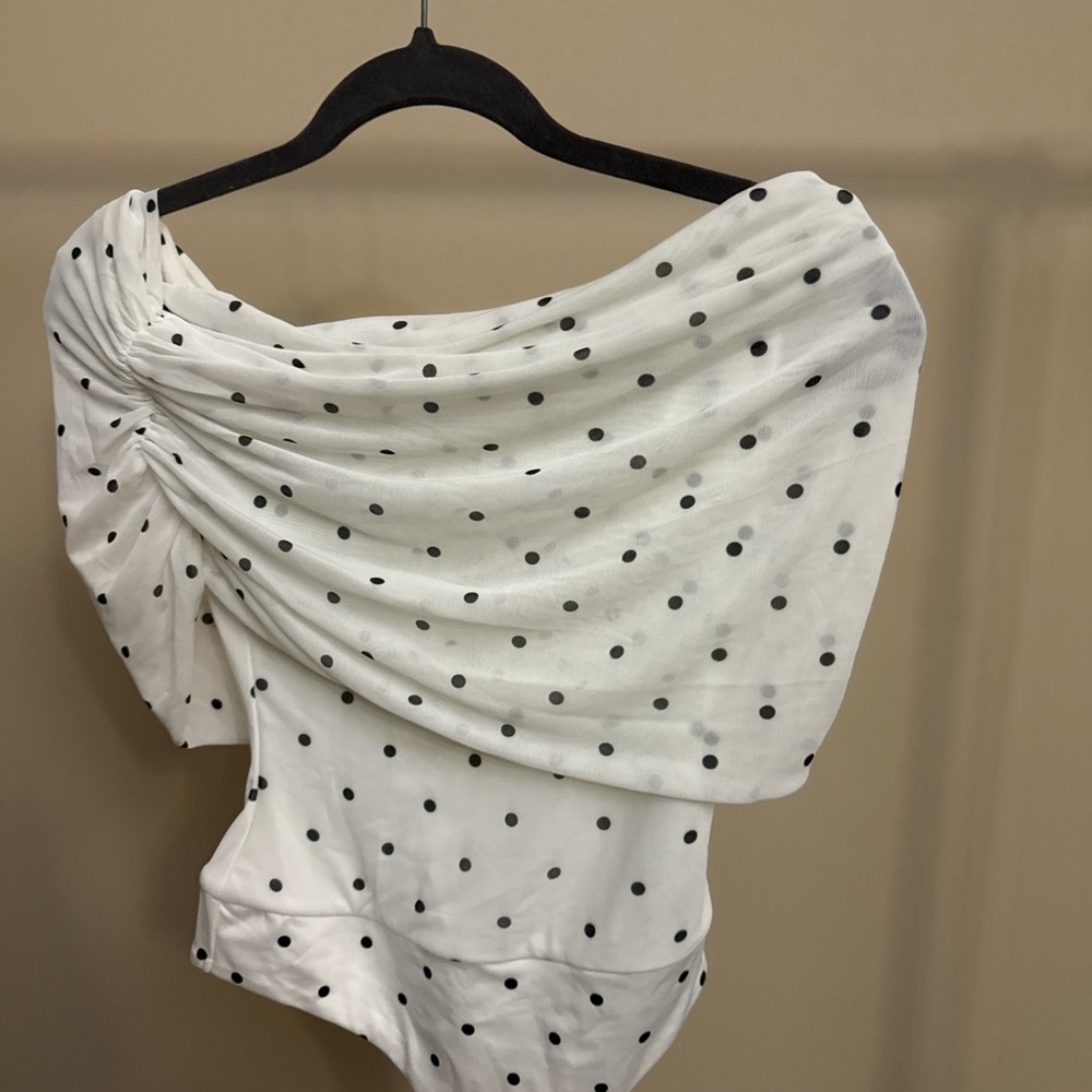 AFRM White Top with Black Polka Dots